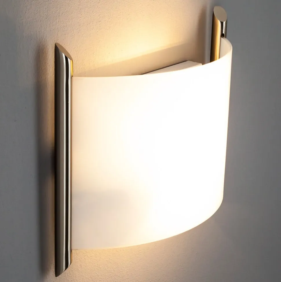 Lindby væglampe Filippa, 31 cm, nikkel, glas, E27