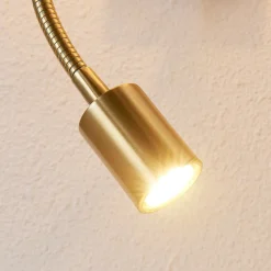 Lindby væglampe Florens, messing, LED-læselampe, 23,5 cm
