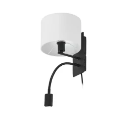 Lindby væglampe Florens, sort, LED-læselampe, 23,5 cm
