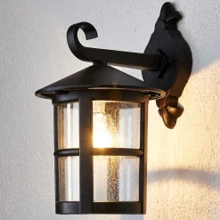 Lindby væglampe Florentine, 35 cm, rustfarvet, aluminium, IP44