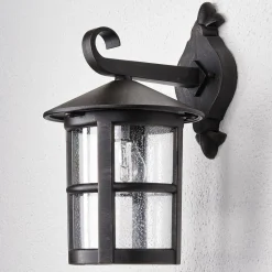Lindby væglampe Florentine, 35 cm, rustfarvet, aluminium, IP44