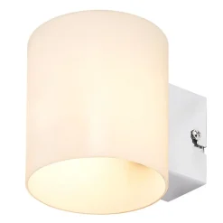 Lindby væglampe Gerrit, hvid, glas, 10 cm høj, op/ned, G9