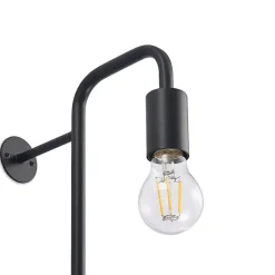Lindby væglampe Hanjo, højde 50 cm, sort, metal