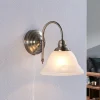 Lindby væglampe Hanna, 18 m, antik messing, metal, glas