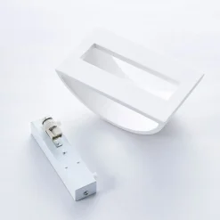 Lindby væglampe Heiko, op/ned, gips, hvid, højde 12 cm