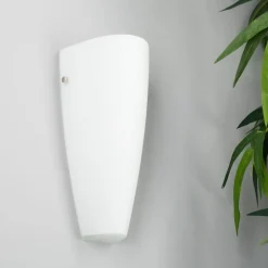 Lindby væglampe Hermine, hvid, glas, højde 30 cm, E27