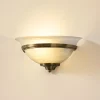 Lindby væglampe Irimia, 31 cm, antik messing, glas