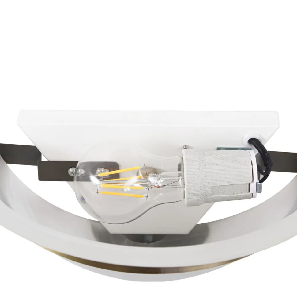 Lindby væglampe Irimia, 31 cm, antik messing, glas