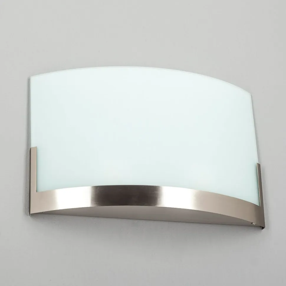 Lindby væglampe Karla, 35 cm, hvid/nikkel, glas, E27