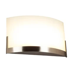 Lindby væglampe Karla, 35 cm, hvid/nikkel, glas, E27