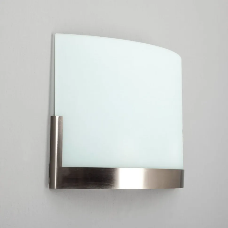 Lindby væglampe Karla, 35 cm, hvid/nikkel, glas, E27