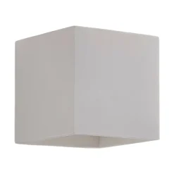 Lindby væglampe Kay, hvid, gips, 11,5 x 11,5 cm