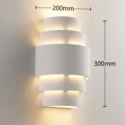 Lindby væglampe Marit, højde 30 cm, hvid, gips, E14
