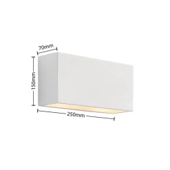 Lindby væglampe Mavora, kantet, 25 cm, hvid, gips, G9
