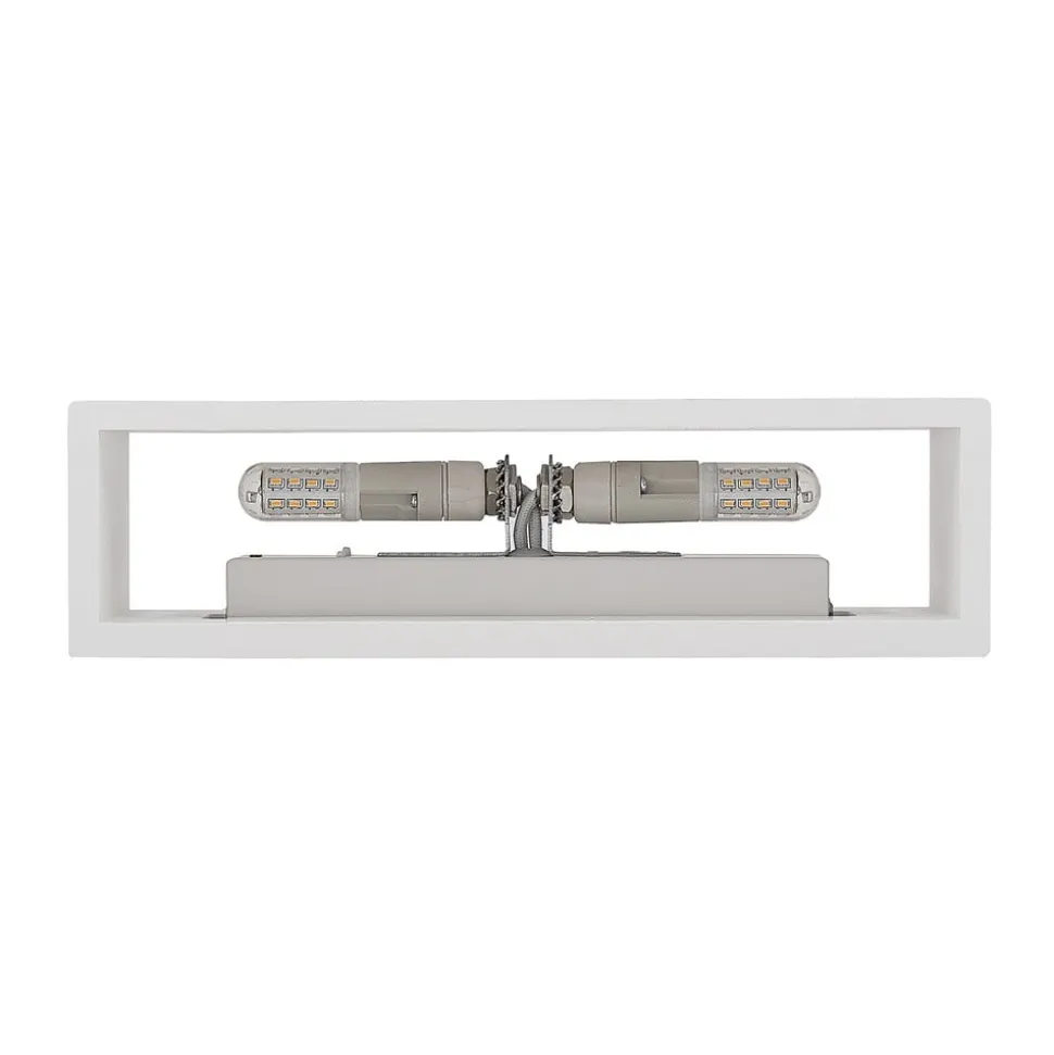Lindby væglampe Mavora, kantet, 25 cm, hvid, gips, G9