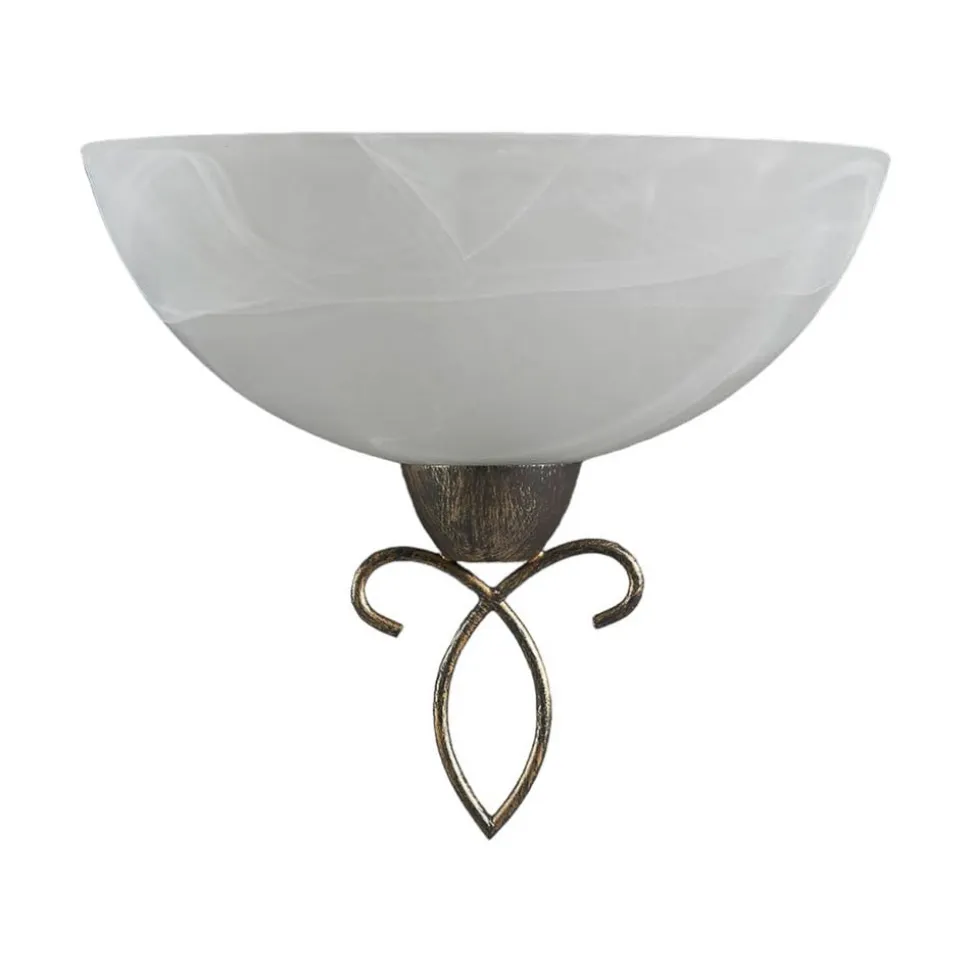 Lindby væglampe Mohija, 25 cm, sort/guld, glas, E27