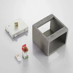 Lindby væglampe Nellie, grå, beton, 11,5 cm bred
