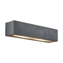 Lindby væglampe Nellie, grå, beton, 35,3 cm bred