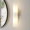 Lindby væglampe Ophelia, højde 39 cm, hvid, glas