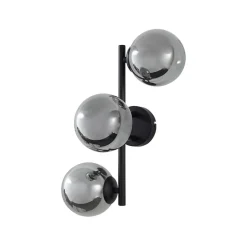 Lindby væglampe Orbelia, sort, 3 lyskilder, glas, G9