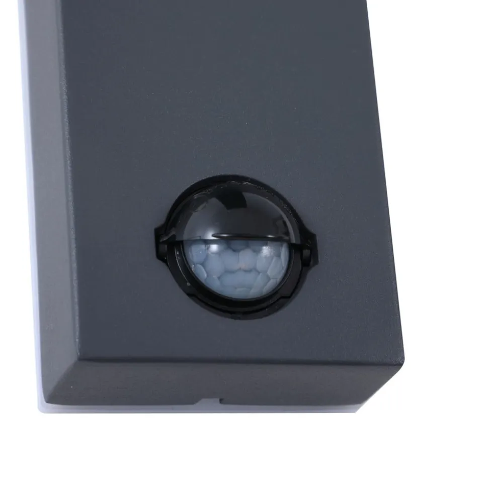 Lindby væglampe Othil, sensor, antracit, metal, IP44
