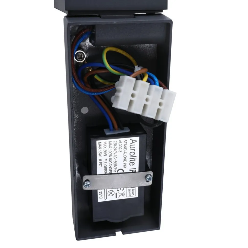 Lindby væglampe Othil, sensor, antracit, metal, IP44