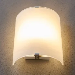 Lindby væglampe Phil, hvid, glashøjde 21 cm, sæt med 2 stk