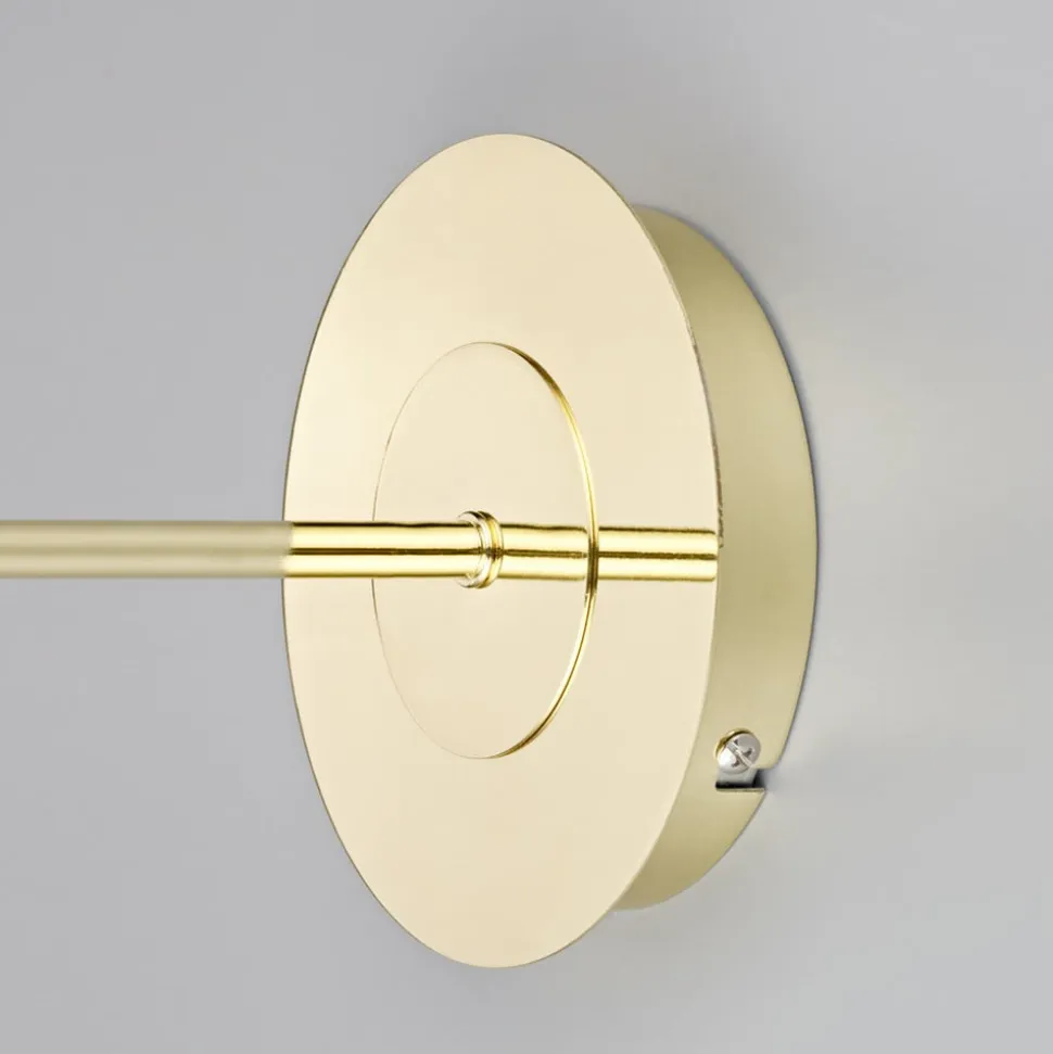 Lindby væglampe Pola, 30 cm, messing, udtrækkelig, tekstil