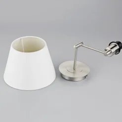 Lindby væglampe Pola, 30 cm, nikkel, udtrækkelig, tekstil