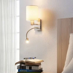 Lindby væglampe Shajan, sæt af 2, 29cm, E27, LED-læselampe