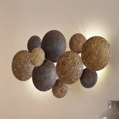 Lindby væglampe Soraya, guld/kobber, metal, 2 lyskilder, 51 cm