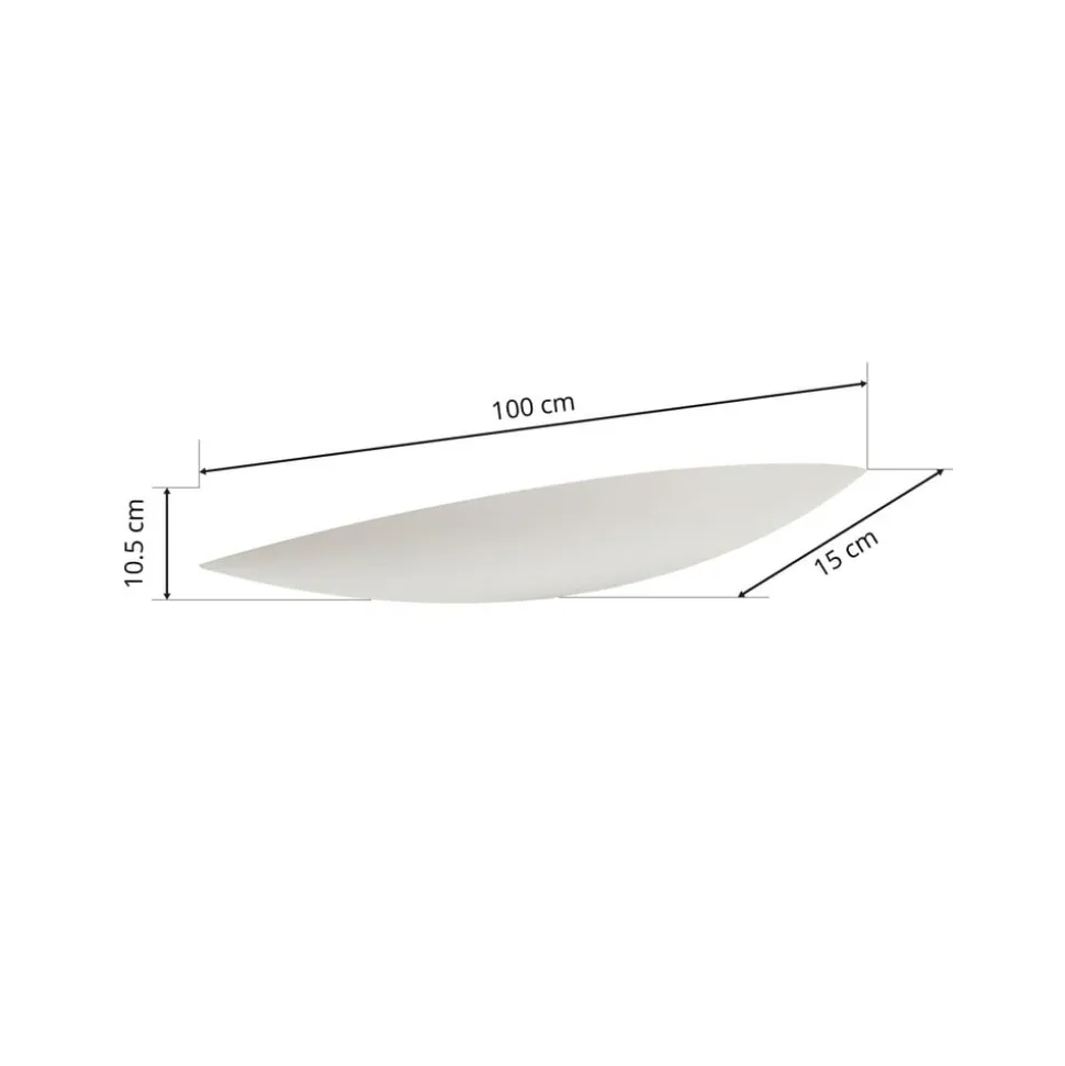Lindby væglampe Tommi, hvid, gips, 100 cm, E14, kan males