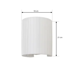 Lindby væglampe Virelle, hvid, tekstil, E27