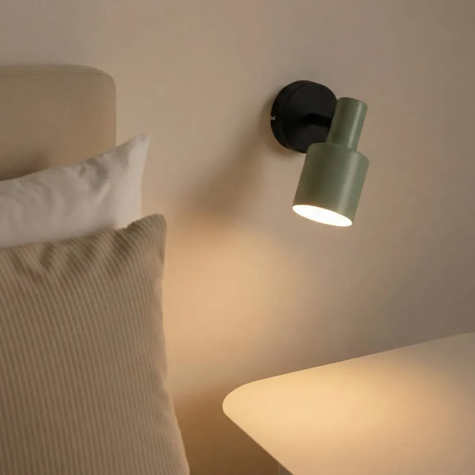 Lindby vægspot Ovelia, grøn/sort, metal, E27
