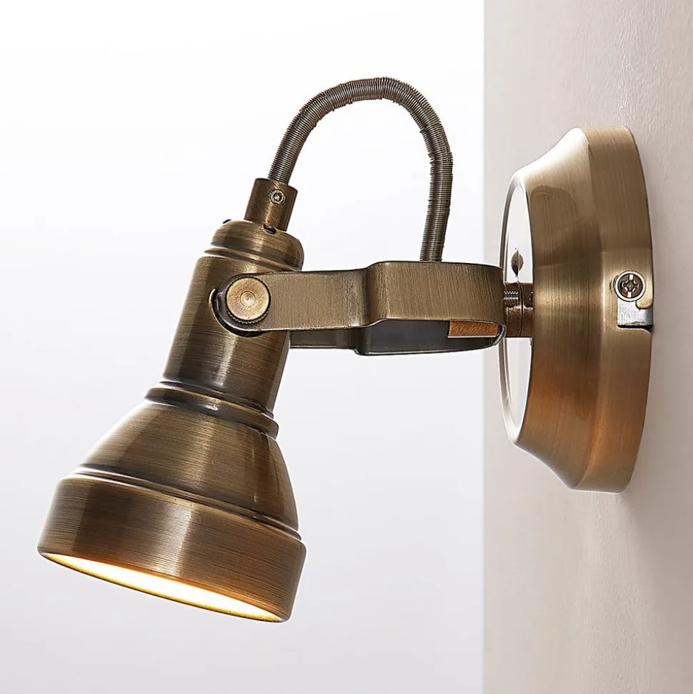 Lindby vægspot Perseas, antik messing, metal, 16 cm, GU10