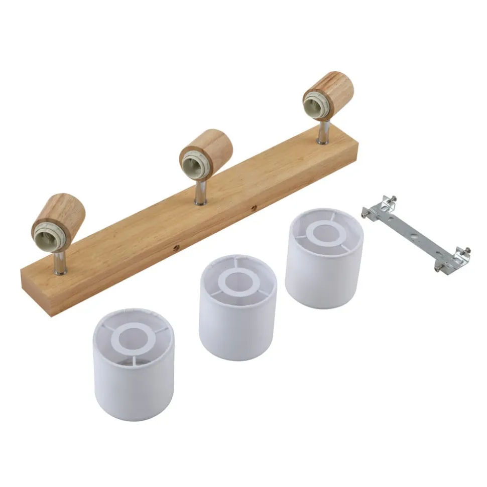 Lindby Wanessa loftspot, 47 cm, 3 lyskilder, hvid, træ, E14