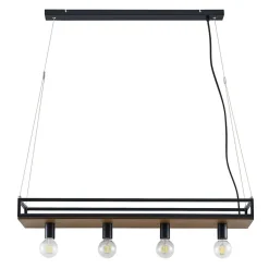 Lindby-pendel Kirista, 4-lys, sort, træ, 100 cm