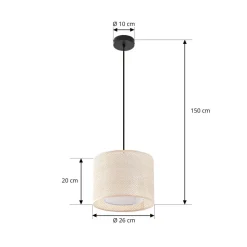 Lindby-pendel Soula, Ø 26 cm, beige, plast, E27