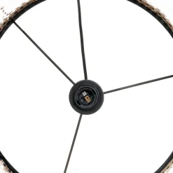 Lindby-pendel Yaelle, Ø 40 cm, rattan, sort, E27