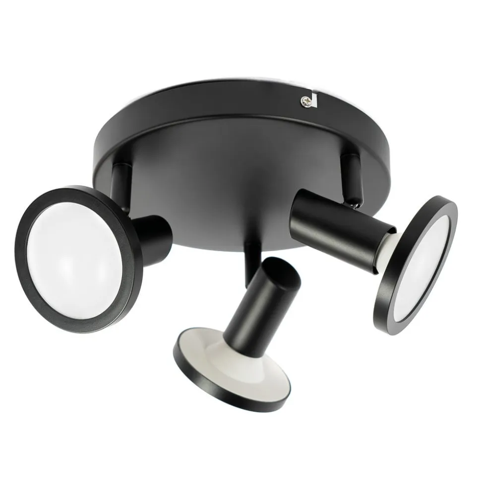 Lindby-spot Ilda, 3-lys, Ø 20 cm, sort, jern