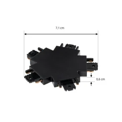 Lindby-stik Lumaro, 5-vejs, sort, plast