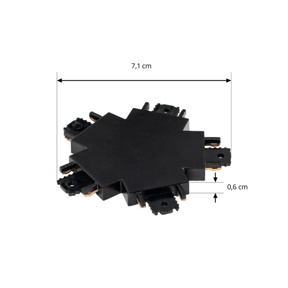 Lindby-stik Lumaro, 5-vejs, sort, plast