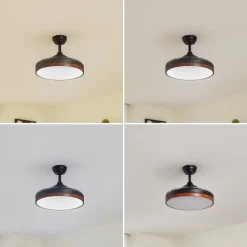 Lindy LED-loftventilator Oras, sort, DC, støjsvag, 107 cm