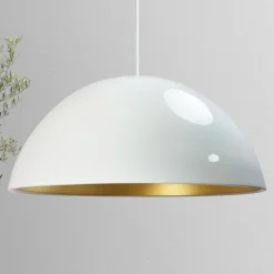Lipeo hængelampe, hvid/guld, Ø 40 cm, metal, E27