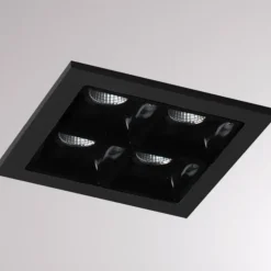 Liro LED indbygningslampe, sort 34° 3.000 K