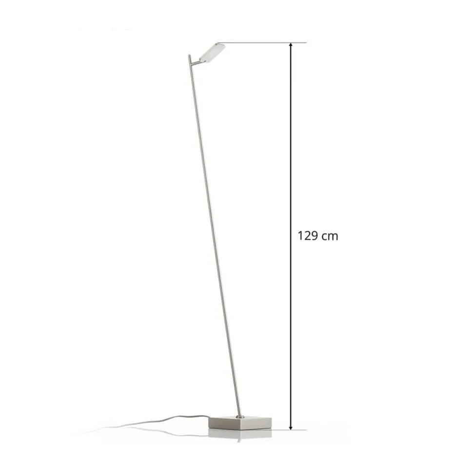lock LED-gulvlampe, 1 lyskilde, stålfarvet