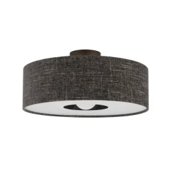 Loftlampe Amarela M, sort melange, tekstil, E27