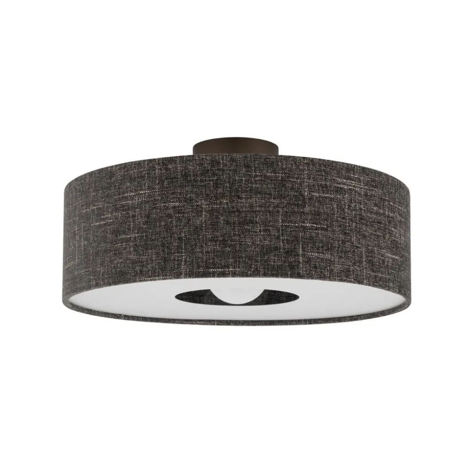 Loftlampe Amarela M, sort melange, tekstil, E27