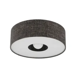 Loftlampe Amarela M, sort melange, tekstil, E27