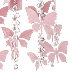 Loftlampe Angelica i pink med sommerfugle